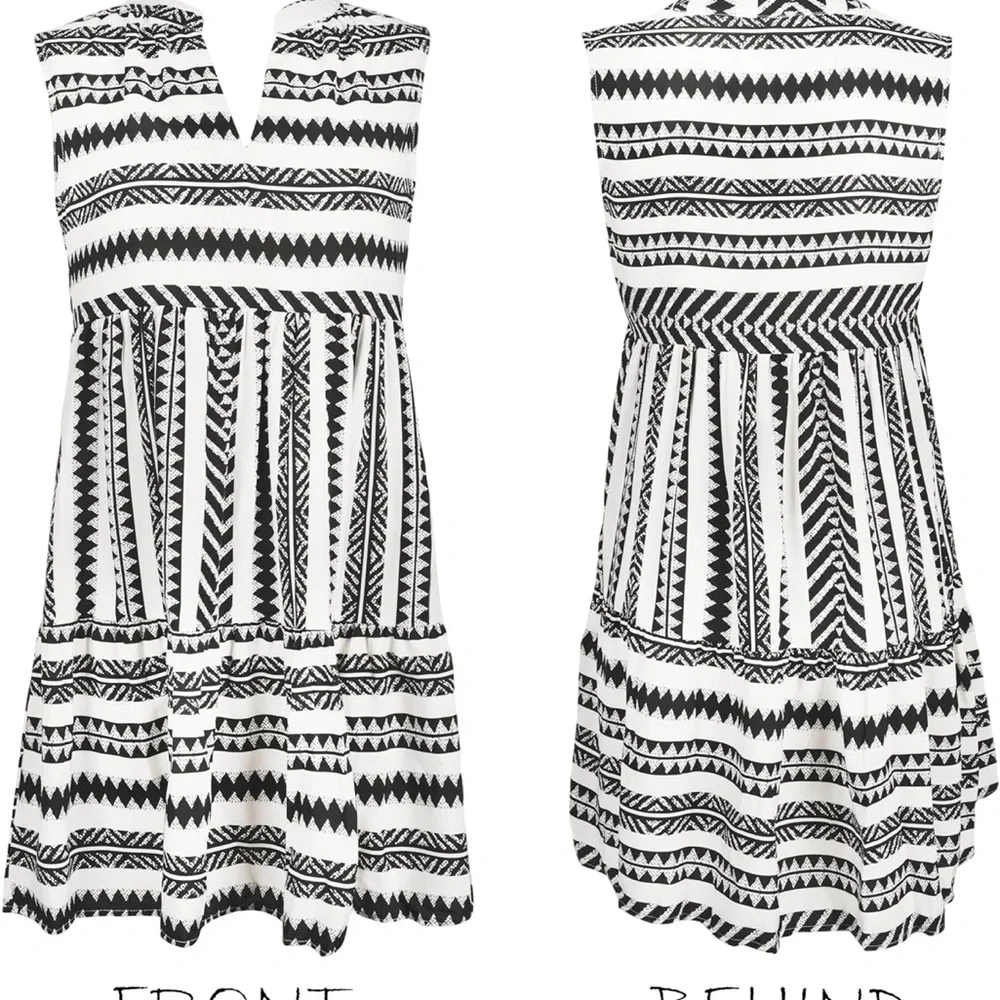 Cupshe Monochrome Patterned Mini Dress - Picture 3 of 8